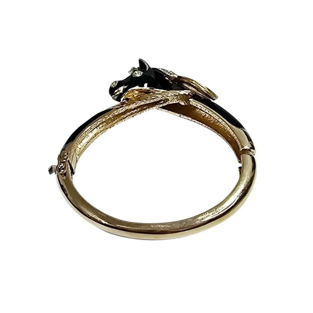 Panetta Rare Swarovski Rhinestone Horse head and Enamel Vintage Costume Bracelet - Picture 11 of 16